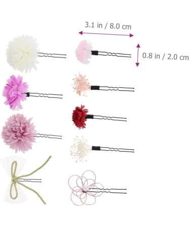 DOITOOL 1 Set Japanese-style hair clip plant hair stick set preserved flower artificial flower purple the flowers french barrette hair clips bridal hair clip polyester iron - Buy Online on GoSupps.com