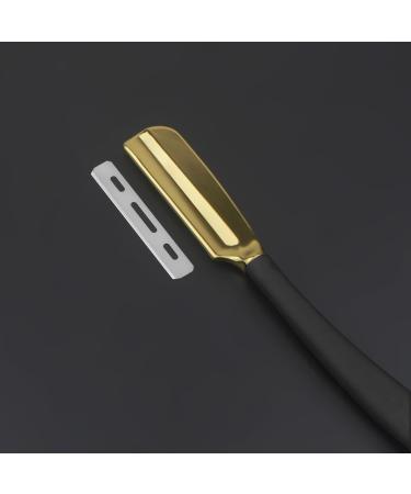 Professional Gold Straight Shaving Razor for Men | Stainless Steel Cut Throat Shavette | Salon Quality Barber Razor - Buy Online on GoSupps.com