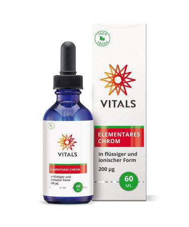 Vitals - elementary chrome 200mcg in liquid and ionic form.Supplemented with chromchloride.100% vegan.Chroma supports the normal metabolism of fats carbohydrates and protein.