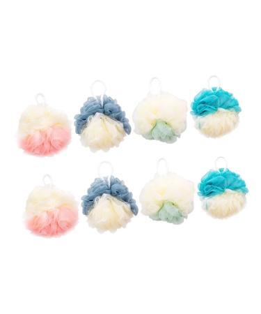 Angoily 8pcs Color Matching Bath Ball Body Sponge Body Scrub Mitt Bathroom Sponge Body Scrubber Ball Bath Sponges Body Shower Sponges for Men Beauty Sponge Bath Supplies Mesh Pe