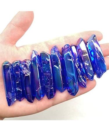 100g Blue Aura Titanium Crystal Coated Strip Quartz Rough Violet Crystal Stone Strip for Decoration - Buy Online on GoSupps.com