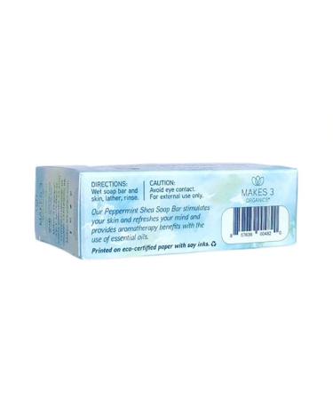 Buy Peppermint Shea Butter Bar Soap - Refreshing 4 Oz | International Shipping Available - Buy Online on GoSupps.com