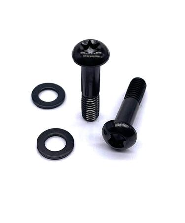 BININIU T25 Titanium Bracket Bolt/Screw for SRAM Flat Mount Caliper, Disc Brake Caliper Hardware Bolt Kit + Titanium Flat Washers for SRAM Flat Mount, Bolt Optional Size M5* 15, 22, 27, 32, 37, 42mm Black - Ti - 22mm