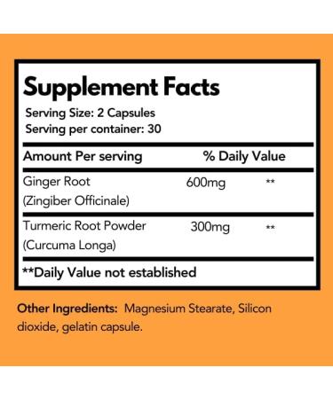 Arymar Ginger Turmeric Supplement 60 Capsules Herbal Dietary Supplement - Buy Online on GoSupps.com