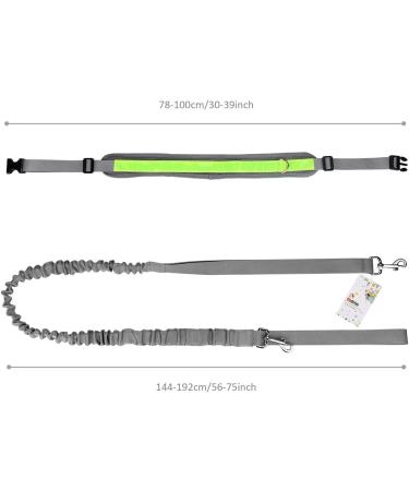 Cadrim Hands Free Dog Lead Walking Belt Ajustable Lead Dog Leash Waist Belt Pet Dog Leash Coupler Running Jogging Walking Dogs Lead Belt Adjustable with 2 Pack Bags and Reflective Strip 38kg (Grey) - Buy Online on GoSupps.com