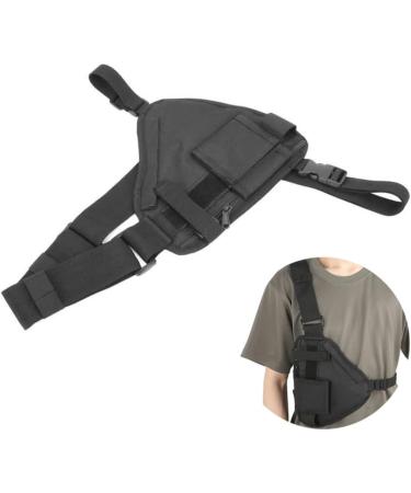 1PC Radio Chest Bag Walkie Talkie Holder Vest Men Waist Front Bag for Camping Hiking Black - Buy Online on GoSupps.com