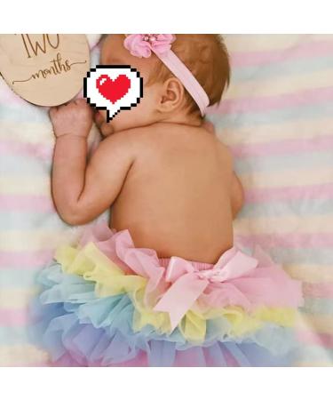 PythJooh Newborn Baby Girl Rainbow Tutu Bloomers Set 6-12 Months | Toddler Ruffle Pettiskirt with Headband and Nappy Cover | Photo Props for 0-2 Years - Buy Online on GoSupps.com