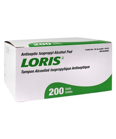 Loris Antiseptic 70% Isopropyl Alcohol (2 Pack | 400 Pads)