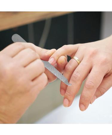 10 Pack Nail File Set Stainless Steel Double Side Nail File Silver Stainless Steel Double-Sided Nail File Trim Manicure Tool for Hand and Foot Care in Nail Salon Silver - Buy Online on GoSupps.com