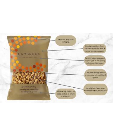 Cambrook Dry Roasted Peanuts 1kg Bag - Premium Quality, Gluten Free, Vegan Nuts - Buy Online on GoSupps.com