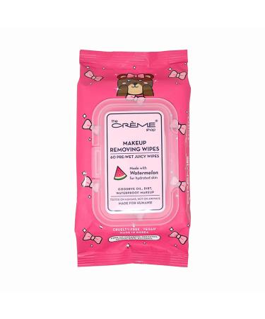 The Cr me Shop Makeup Removing Wipes Made with Watermelon for Hydrated Skin (60 Pre-Wet Juicy Wipes)