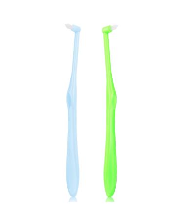 Ouligay 2 pieces Tuft Toothbrush inserted toothbrush toothbrush Small toothbrushes Bush tooth gaps brush soft toothbrush toothbrush for braces