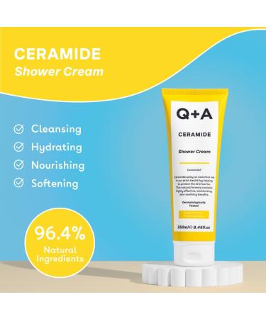 Q+A Ceramide Shower Cream - Nourishing Squalane & Jojoba Formula 250ml | Gentle Cleanse & Hydrate Skin - International Shipping Available - Buy Online on GoSupps.com