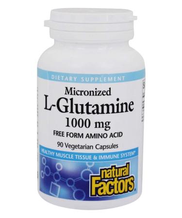 Natural Factors Micronized L-Glutamine 1000 mg 90 Vegetarian Capsules