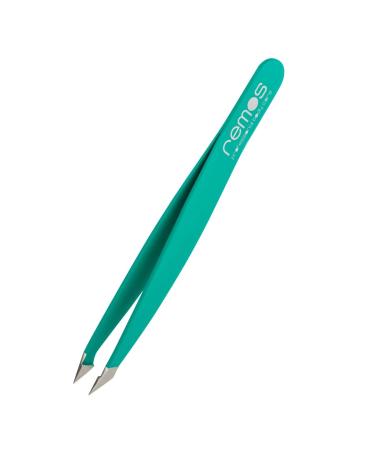 REMOS Combination Tweezers Stainless Steel 9.5cm - for splinters & Hair - Green