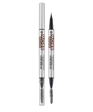 DEBORAH Deborah Milan - 24 Hour Brow Marker 02 Light Brown Hyper-Pigmented Eyebrow Pen with Long-Lasting Microblading Effect Defines and Fills in Eyebrows