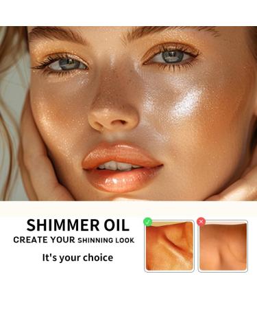Golden Brown Shimmer Body Oil - Long Lasting Body Highlighter & Glow Makeup for Women | 3.4 Fl Oz - Buy Online on GoSupps.com