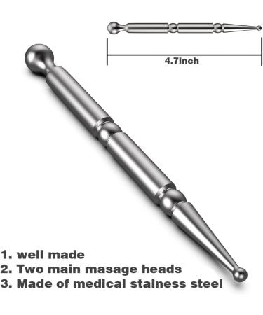 Stainless Steel Acupuncture Pen - Facial Reflexology & Trigger Point Massager for Deep Tissue Massage - Buy Online on GoSupps.com