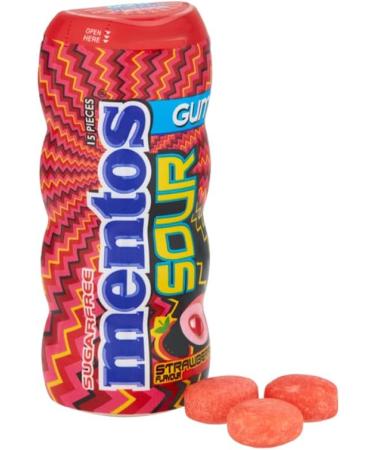 Mentos Sour Green Apple Strawberry Flavour Sugar Free Gum 30g - Pick Your Favourite Flavour & Number of Bottles - Buy Online on GoSupps.com