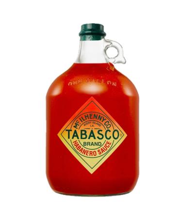 Tabasco Habanero Sauce 1x Gallon 3.78 l Hot Chili Sauce 100% Natural Glass Bottle 3.78 l (Pack of 1) 1