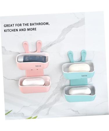 Ciieeo 4 Pcs Bathroom Soap Box Double Layer Soap Box Bath Sponge Soap Holder Sponges Creative Soap Rack Bathroom Soap Dish Mesh Pouf Hook Lovely Soap Rack Double-layer Soap Rack Soap Tray - Buy Online on GoSupps.com