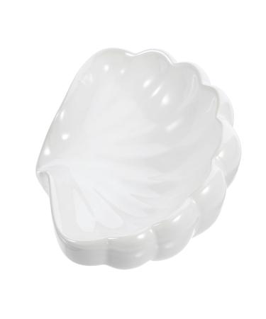 ETHZZLE Soap soap basket ceramic soap holder desktop Soap Container soap Pearlescent light luxury soap dish old fashioned sponge holder Scrubber modeling small ceramic dish White 13.80X10.00X7.00CM