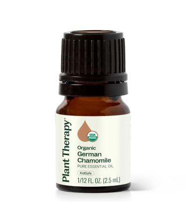 Plant Therapy Organic German Chamomile Essential Oil 2.5 mL (1/12 oz) 100% Pure Undiluted Therapeutic Grade German Chamomile 0.08 Fl Oz (Pack of 1)
