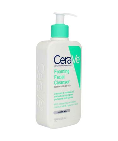 CeraVe Foaming Facial Cleanser 12oz Almond | Gentle Face Wash for All Skin Types - Buy Online on GoSupps.com
