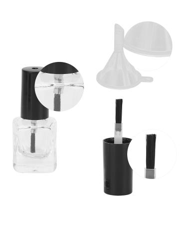 Buy 6 Pack Empty Nail Polish Bottles | 5ml Transparent Nail Art Containers with Brushes & Funnels | Perfect for DIY & Self-Filling - Buy Online on GoSupps.com