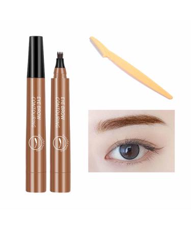 Lightsbetter Waterproof Brow Pen Microblading Eyebrow Pen Lightbetter Eyebrow Pen Natural Precise 4 Point Eyebrow Pencil (Light brown)