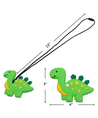 Silicone Dinosaur Chew Necklaces for Sensory Kids - Perfect for Autism, ADHD, SPD - Anxiety Relief and Fidget Reduction - Blue & Green - Buy Online on GoSupps.com
