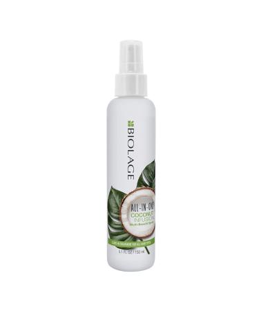 BIOLAGE All-In-One Coconut Infusion | Multi-Benefit Treatment Spray For All Hair Needs | With Coconut | For All Hair Types | Sulfate & Paraben-Free | Vegan 5 Fl Oz (Pack of 1)