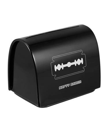 Minkissy 1stk blade recycling box Disposal container for milling cutters storage container Razor container disposal container for metal bench shaver dispenser manual man knife black 6.5x6cm