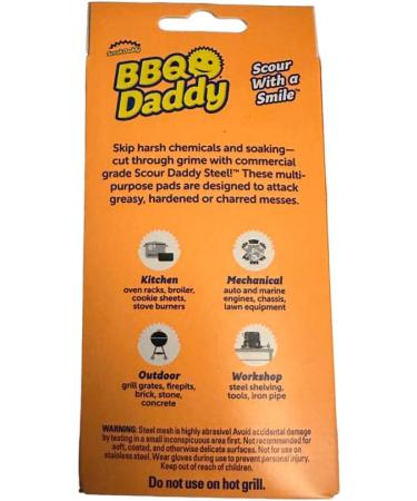 Scrub Daddy BBQ Daddy Scour Steel Multipurpose Scouring Pad No Chemicals Made for Kitchen  Outdoor  Mechanical  Workshop (2 Count) - Buy Online on GoSupps.com