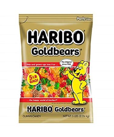 Haribo Gummi Candy, Goldbears Gummi Candy, 5 Pound Bag
