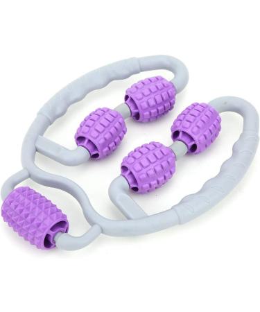 Muscle Massage Roller - Manual Fascia Roller for Neck Shoulders Thighs & Legs | Leg Massage Device in Purple - Buy Online on GoSupps.com