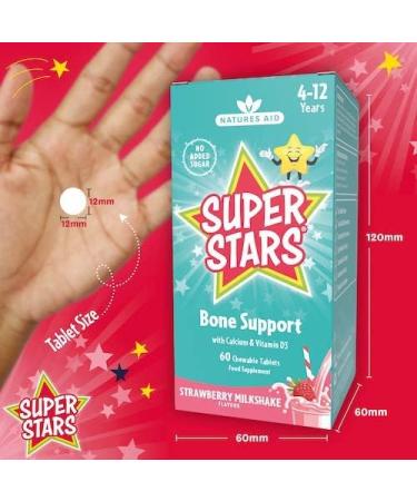 Natures Aid Super Stars Bone Support 4-12 Years 60 Chewable Tablets - Buy Online on GoSupps.com