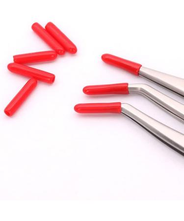 Beaupretty Stainless Steel Tweezer Covers - Anti-Slip Silicone Tips for Eyelash Tools - Red Protective Caps - Buy Online on GoSupps.com