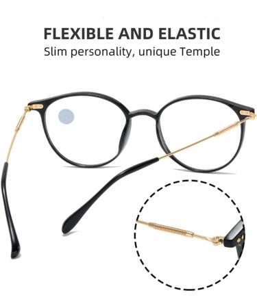 Tayaar Stylish Anti-Blue Light Reading Glasses for Men & Women | TR90 Lightweight Round Frame 4x Tawny Gold - Buy Online on GoSupps.com