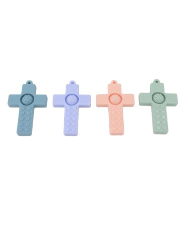 4pcs Silicone Baby Teether Set with Lanyard - Safe Teething Toys for Toddlers - Buy Online on GoSupps.com