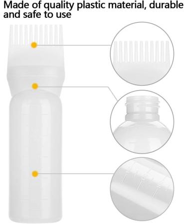 Hair Dye Brush Bottle Shampoo Bottle Oil Coloring Dispensing Applicator Brush Tip Tools with 120ml Capacity for Hair Dyeing(White) - Buy Online on GoSupps.com