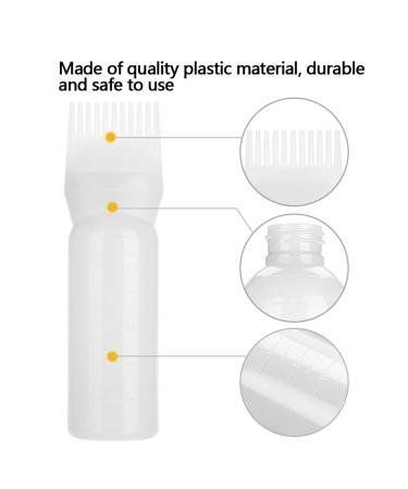 Yosoo Health Gear Root Comb Applicator Bottle - 160ml Plastic Hair Color Brush - Hair Dyeing Coloring Bottle Brush - Shampoo Hair Color Oil Comb Applicator Tool - White - Buy Online on GoSupps.com