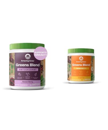 Amazing Grass Greens Blend Antioxidant: Super Greens Powder Smoothie Mix with Organic Spirulina & Greens Blend Superfood for Immune Support: Super Greens Powder Smoothie Mix with Vitamin C