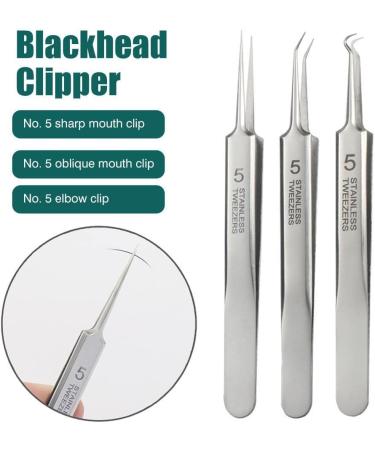 DMSUO No. 5 Blackhead Remover Tweezers Professional Stainless Clips for Beauty Salons High Precision Blackhead Closed Extractor - Buy Online on GoSupps.com