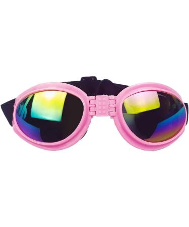 Luckxing Glasses for Dogs | Cat & Dog Barrel Glasses for Medium Dogs | Windproof Soft Eye Protection - Pink - Buy Online on GoSupps.com