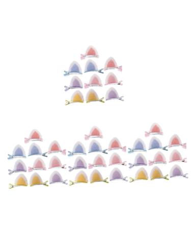 minkissy 20 Pairs Children's Hairpin Cat Ears Plush Ear Hair Clips Furry Ear Hair Clips Ears Hair Clip Little Girl Hair Clips Barrettes for Girls Kids Hairpins Baby Bangs Fabric Kitten