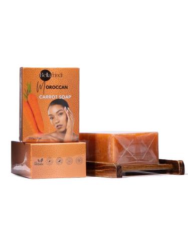 Carrot Soap Bar - Moroccan Natural Ingredients for Body & Face | Gentle All Skin Types - 200gm - Buy Online on GoSupps.com