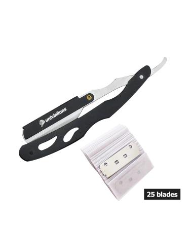 Professional Hair Removal Kit: Stainless Steel Shaving Razor + 25 Blades - Barber Tools for Precision Grooming - Buy Online on GoSupps.com