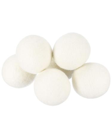 sourcing map 6 Pcs Wool Dryer Balls 2.6 Inches Wool Laundry Dryer Balls for Reducing Clothing Static and Wrinkles White 2.4" White