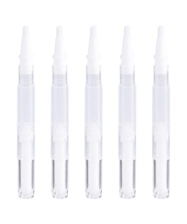 Lurrose 5pcs Empty Nail Oil Twist Pen Disposable Cosmetic Container Transparent Lip Gloss Brush Applicators Eyelash Growth Liquid Tube for Women Girls